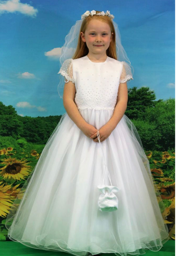 Girls plus size sales communion dresses