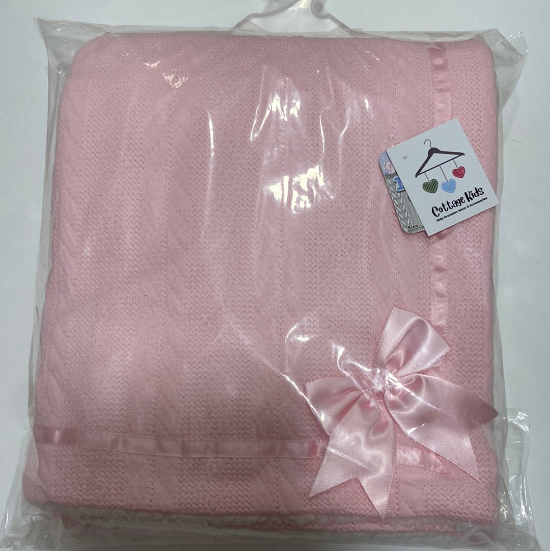 Pink baby blanket with best sale satin trim