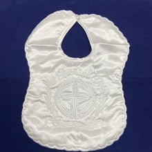 Load image into Gallery viewer, Baby boy or baby girl white satin christening bib - My Special Day
