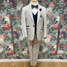 Load image into Gallery viewer, Cavani Caridi Beige Suit with Navy Waistcoat
