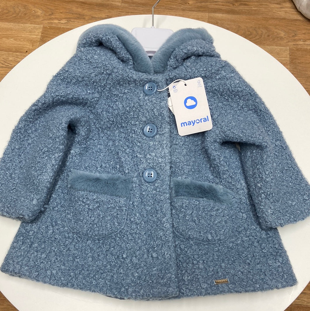 Mayoral baby girl blue coat 2416 colour bluebell