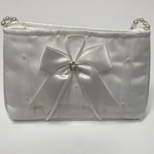 Load image into Gallery viewer, Girls holy communion or Flowergirl rectangular Ivory soft bag with beaded handle
