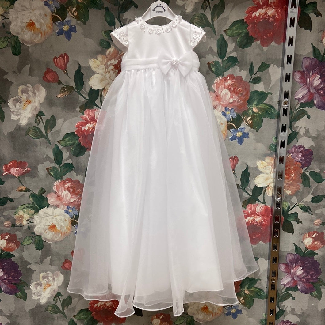 Sarah Louise baby girl christening gown white with bonnet 001055. ⭐️New delivery of 0/3 months due Thursday 12/09/24, message if you’d like a gown reserved⭐️