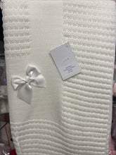 Load image into Gallery viewer, Baby girl or baby boy Christening Shawl - Arabella with white satin bow
