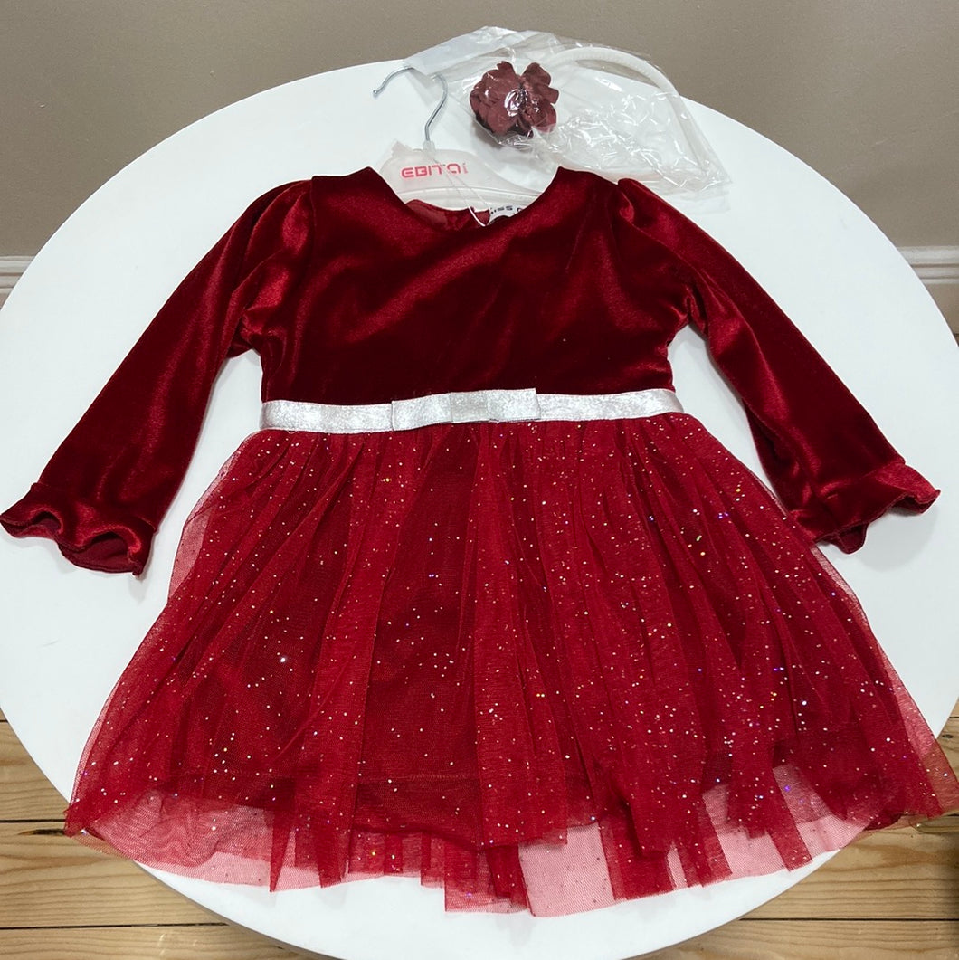 Ebita younger girl red dress with hair band - 239269