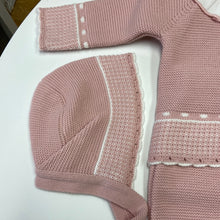 Load image into Gallery viewer, PEX baby girl dusky pink knitted 3 piece set Lilah
