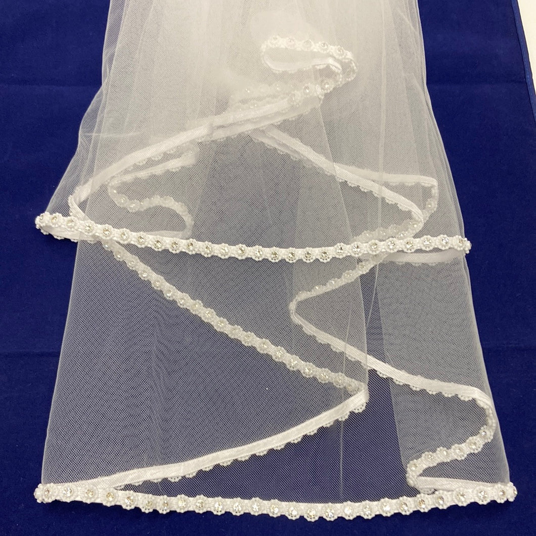 First Holy Communion Diamanté veil - 36” length - style 58