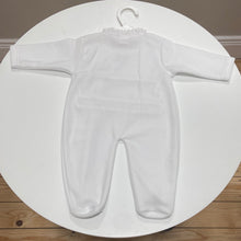 Load image into Gallery viewer, PEX baby girl lace trim sleep suit - white suitable for after Christening
