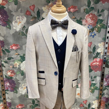 Load image into Gallery viewer, Cavani Caridi Beige Suit with Navy Waistcoat
