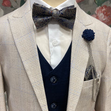 Load image into Gallery viewer, Cavani Caridi Beige Suit with Navy Waistcoat
