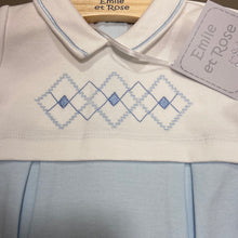 Load image into Gallery viewer, Emilie et rose - Dixon baby boy sleep suit blue with hat
