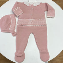 Load image into Gallery viewer, PEX baby girl dusky pink knitted 3 piece set Lilah
