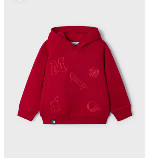 Mayoral younger & older boy hoody sweatshirt-4423 colour 22 Rojo