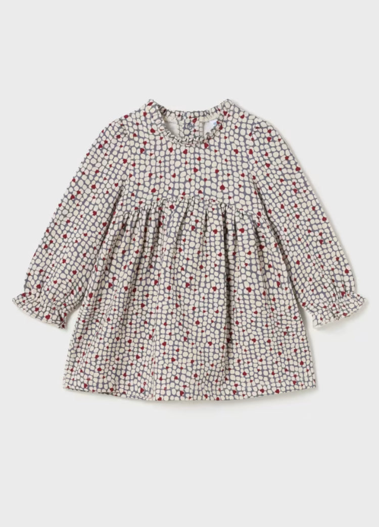 Mayoral baby girl print dress - 2926- tomato