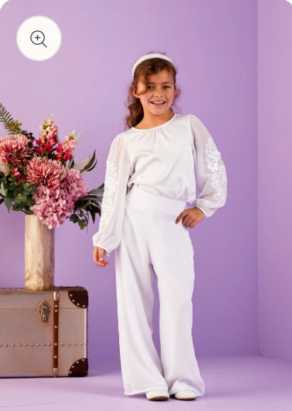 Ramona Girls First Holy Communion 2 piece  Trouser Suit