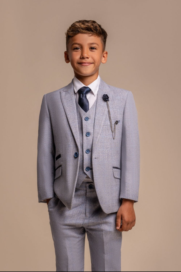 Cavani Caridi Boys 3piece suit in Sky (Other sizes available to order)