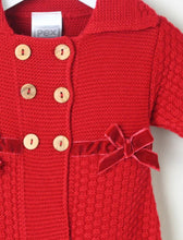 Load image into Gallery viewer, Aurora red knit baby girl coat by PEX
