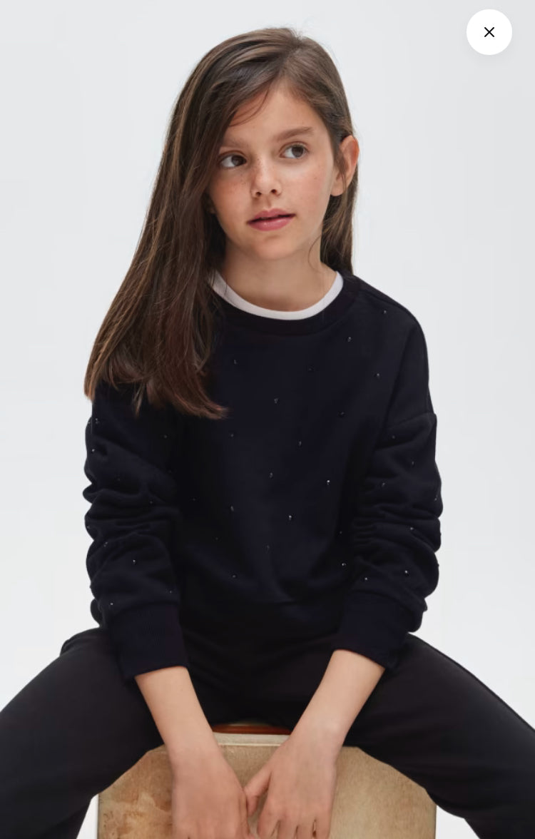 Mayoral older girl black jersey jumper- 7402