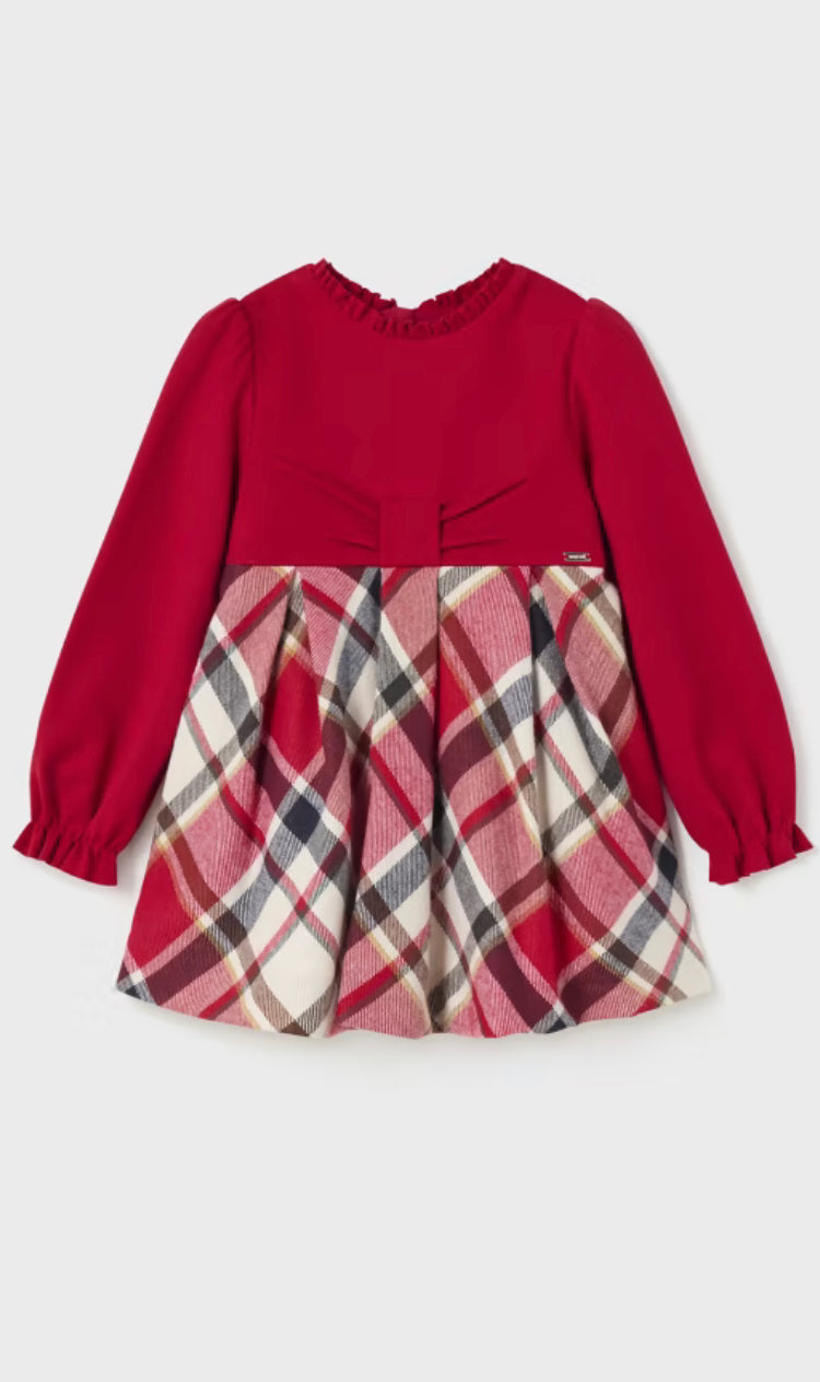 Mayoral baby girl red tartan dress - 2978