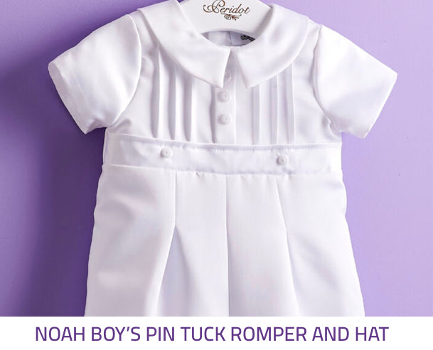 Satin Christening Romper Noah