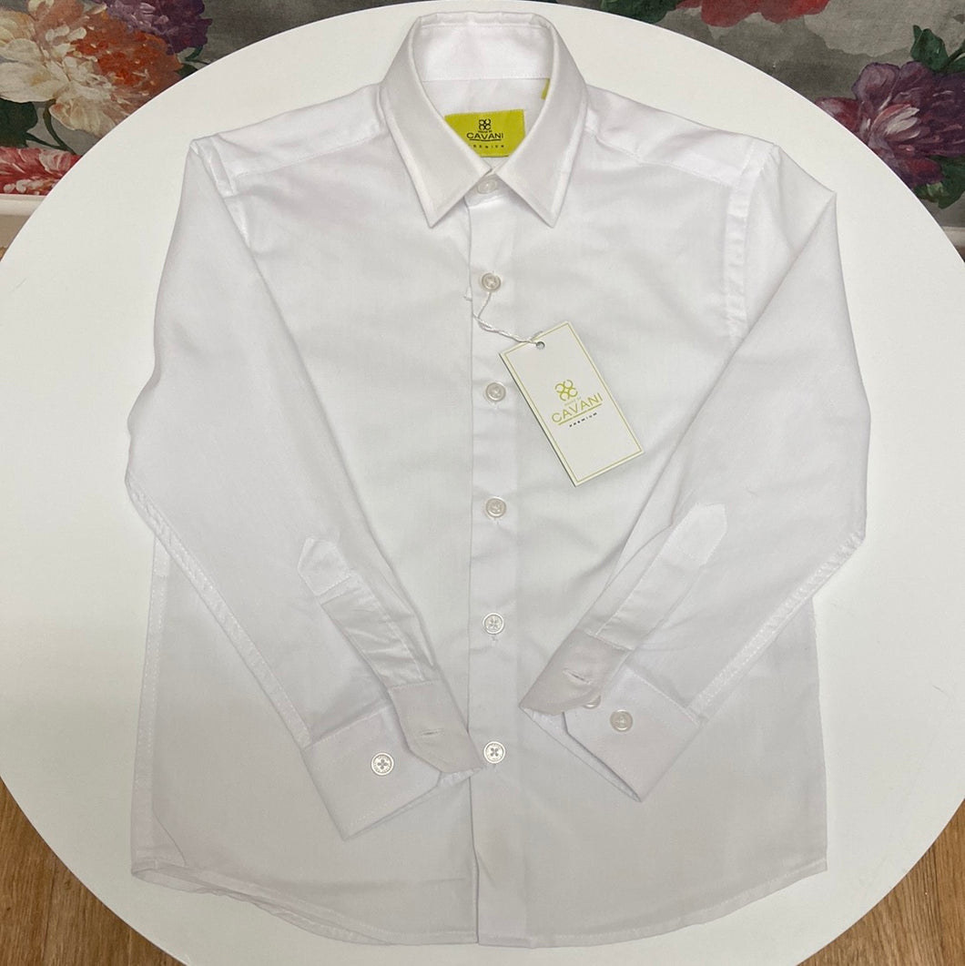 Cavani Boys white long sleeve shirt