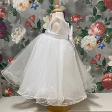 Load image into Gallery viewer, Abbie Short Girls Christening Dress in White
