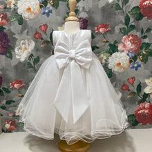 Load image into Gallery viewer, Abbie Short Girls Christening Dress in White
