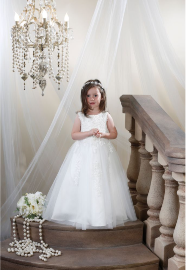 Girls Flowergirl Dress With Full Tulle Skirt - FG009 | Flowergirl Dresses UK | Cottage Kids | buy flower girl dresses online | flowergirl dresses UK | flower girl dresses UK | flower girl dress northern ireland | flowergirl dresses northern ireland | ivory flowergirl dress