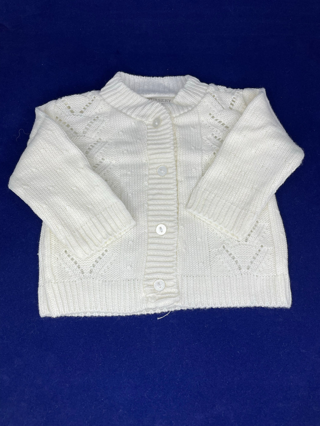 Knitted Baby Cardigan in Ivory - 3000