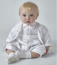 Load image into Gallery viewer, 3piece Satin Christening Romper set- Peter
