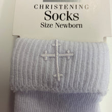 Load image into Gallery viewer, Christening Sock for baby boy and baby girl
