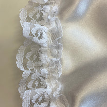 Load image into Gallery viewer, Baby girl white satin frill bib Flowergirl, Christening.
