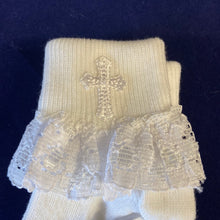 Load image into Gallery viewer, Baby girl frilly Christening socks
