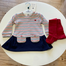 Load image into Gallery viewer, Tutto Piccolo Baby Girl striped dress &amp; tight set 4780
