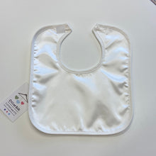 Load image into Gallery viewer, Ivory Satin Bib - Flowergirl, Baby Girl or Christening
