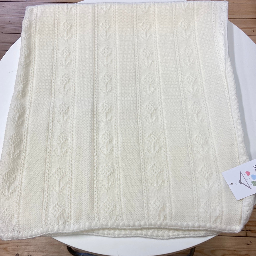 Ivory unisex christening shawl-01