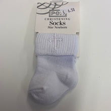 Load image into Gallery viewer, Christening Sock for baby boy and baby girl
