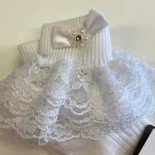 Load image into Gallery viewer, White frilly socks, Baby Girl, Younger Girl, Flowergirl, Christening, First Holy Communion
