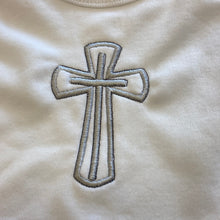 Load image into Gallery viewer, White Christening Cross bib
