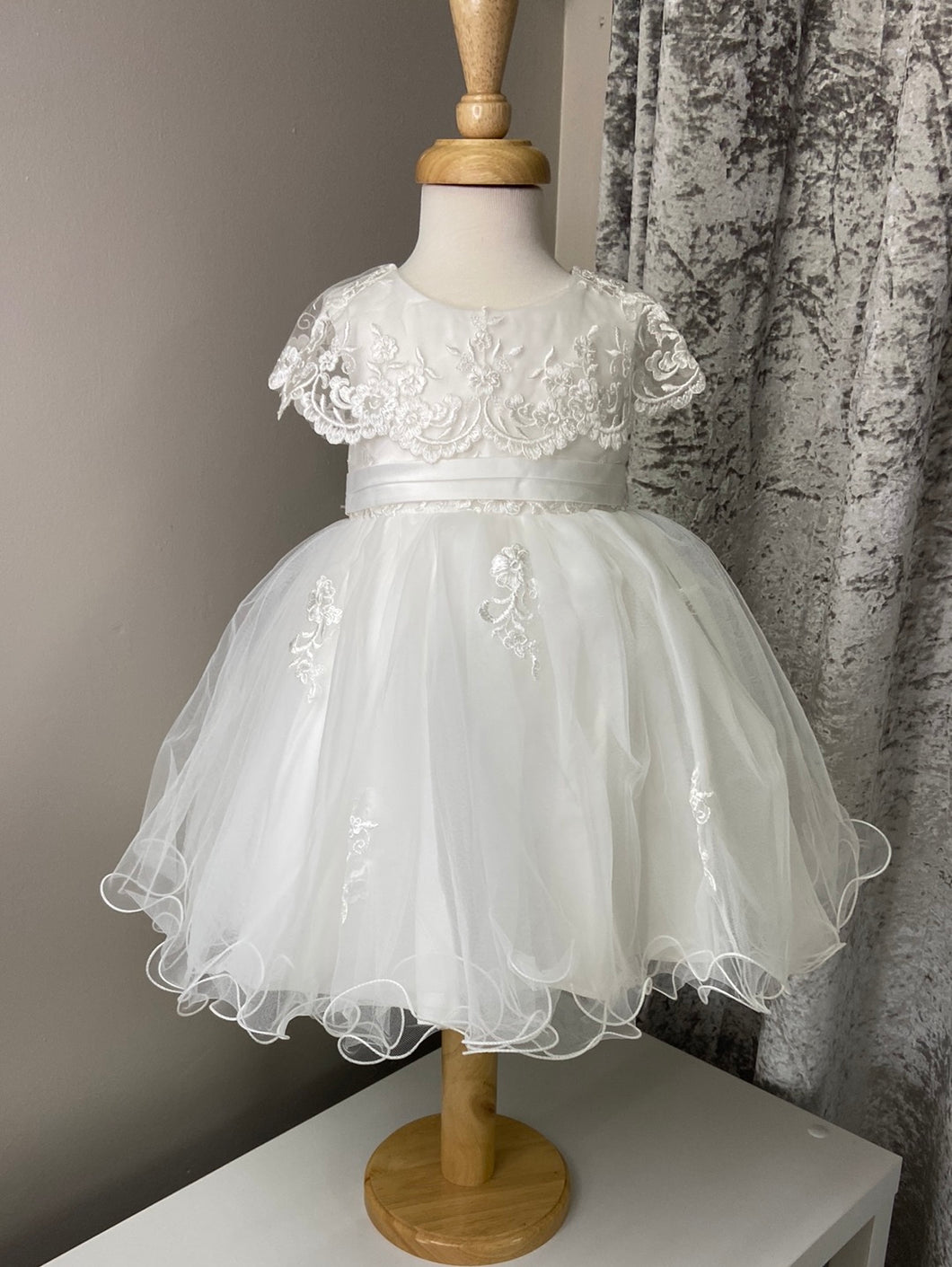 Baby girl ivory Christening Dress - Fay.